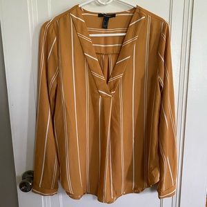 Mustard & White Stripe Blouse